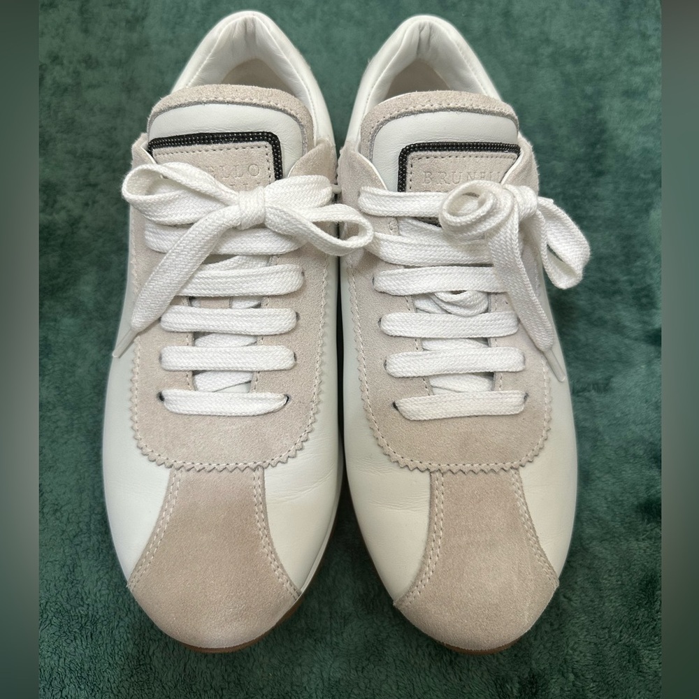 Brunello Cucinelli White Leather Sneakers